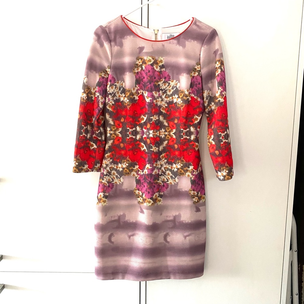 BELLE BADGLEY MISCHKA Women's Floral Watercolors Sheath Dress Size 6